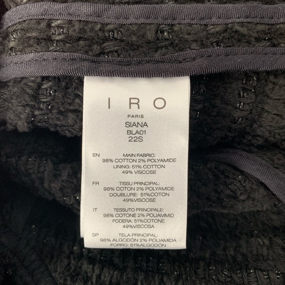 IRO PARIS SIANA Black Puff Sleeve Jacket size 42 - Picture 9 of 14